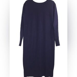 Ann Taylor MIDI Button Back Sweater Dress Navy Blue Woman’s